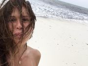 Rhona Mitra Completely Nude On The Beach